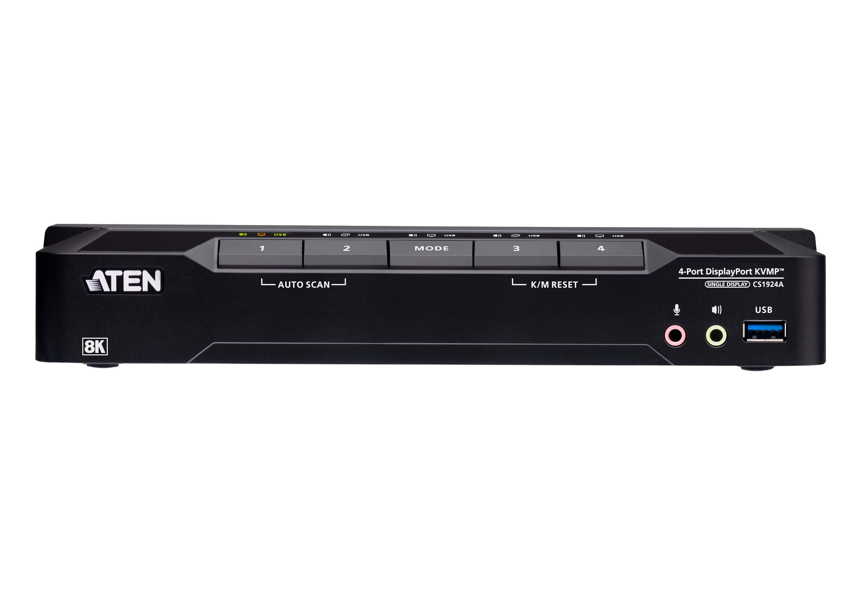 ATEN 4-Port USB 3.0 8K DisplayPort KVMP Switch (Cables included)