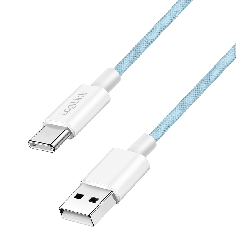 LogiLink CU0331 c�ble USB USB 2.0 1,5 m USB A USB C 0,48 Gbit/s 60 W Bleu