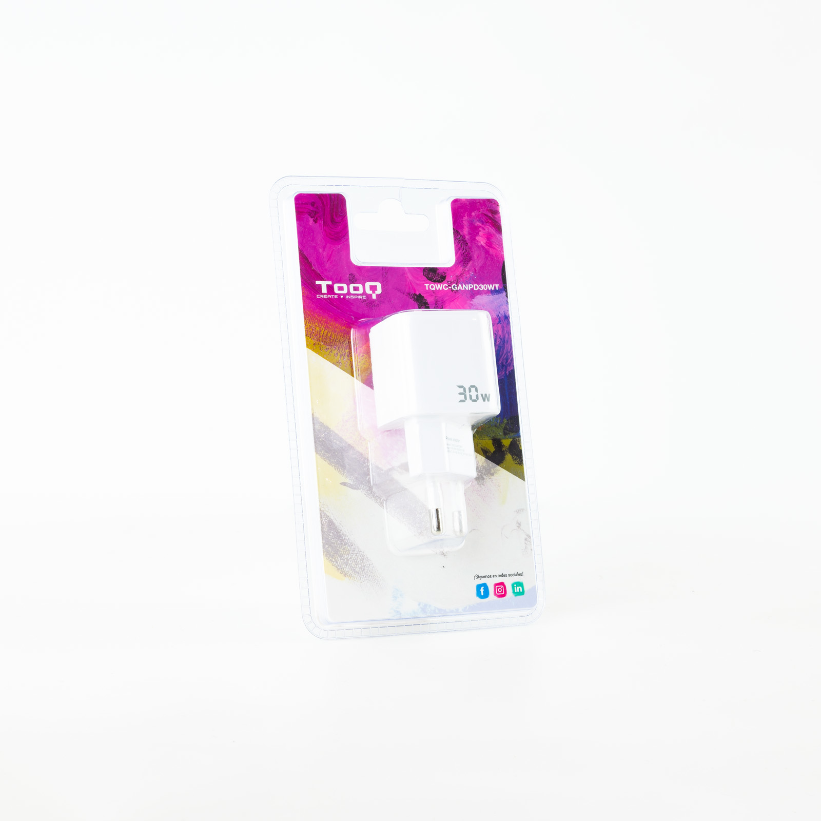 TooQ GAN USB-C/PD Wall Charger 30W, White