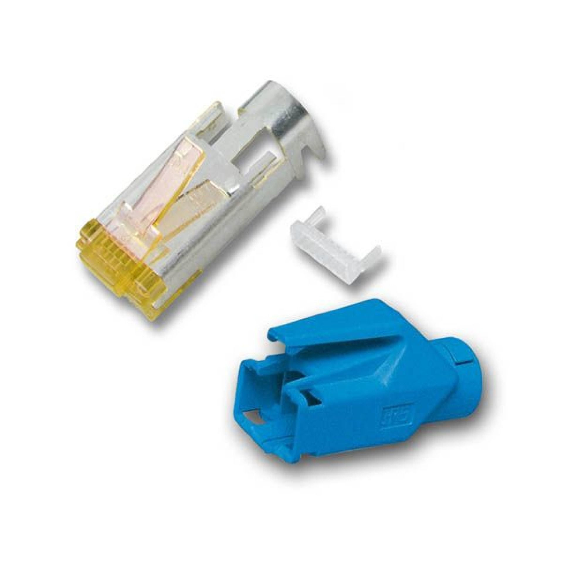 EFB Elektronik RJ45-Hirose Stecker STP, TM31 blau, 100 Stck, 3 Elemente, Cat.6A