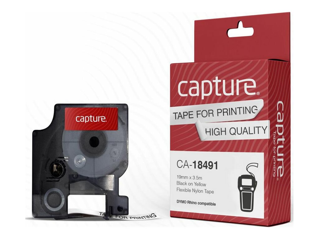 Capture CA-18491 nastro per etichettatrice Nero su giallo