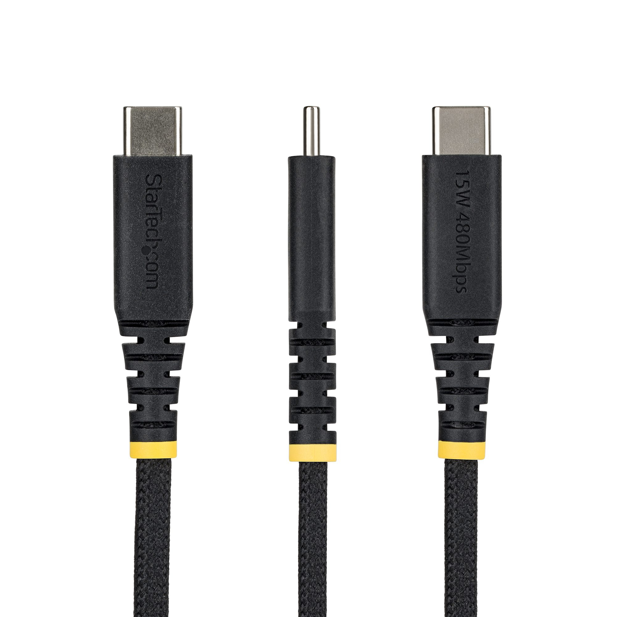 StarTech.com Cable Cargador USB-A a USB-C de 3m - 15W 3A - Cable USB a Tipo C de Carga R�pida Trenzado de Nailon - Recubrimiento de TPE