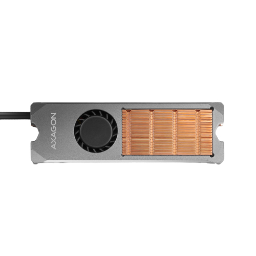 Axagon CLR-M2FAN syst�me de refroidissement d ordinateur Disque �lectronique Dissipateur thermique/Radiateur Gris 1 pi�ce(s)