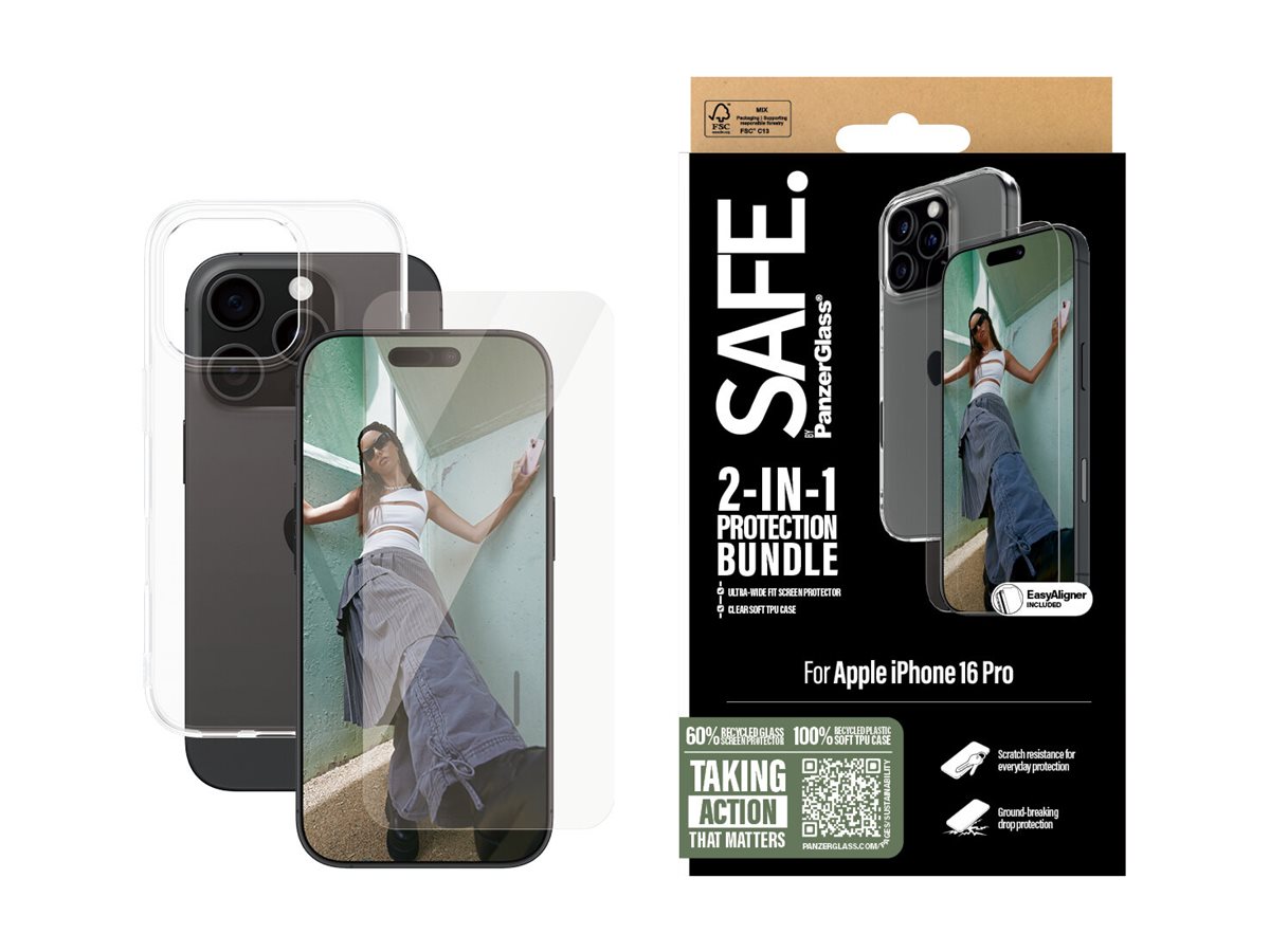 PanzerGlass SAFE. by � 2-in-1 Protection Bundle iPhone 16 Pro Protector de pantalla Apple 1 pieza(s)