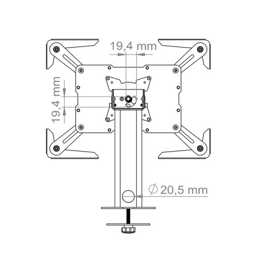 Hagor 8713 monitor mount / stand 32.8 cm (12.9) Desk Black