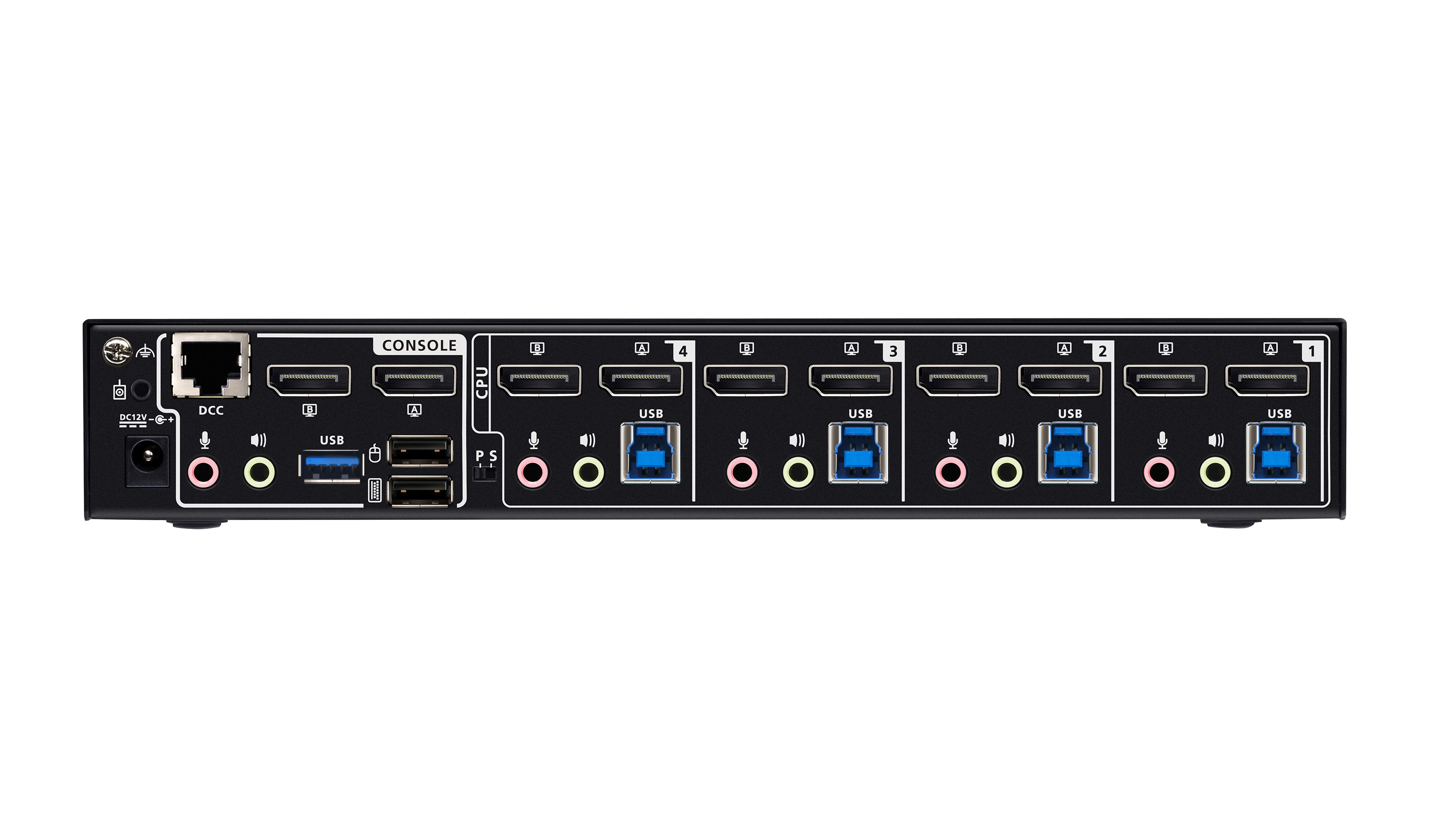 ATEN Switch KVMP a 4 porte USB 3.0 con DisplayPort 8K e doppio schermo (cavi inclusi)