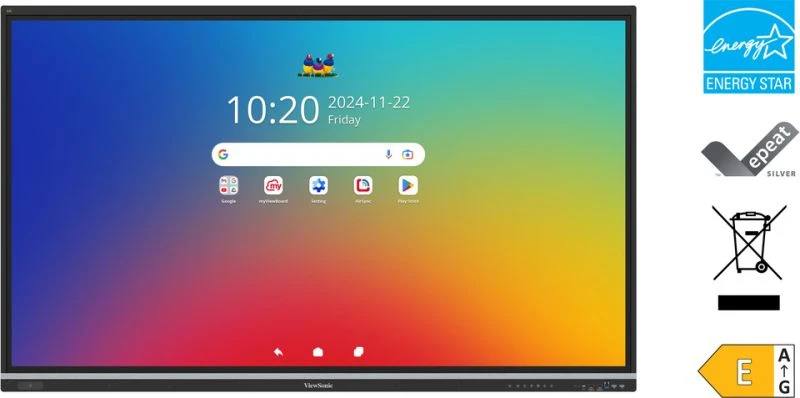 Viewsonic IFP9851 Display pizarra blanca interactiva 2,49 m (98) 3840 x 2160 Pixeles Pantalla t�ctil Negro