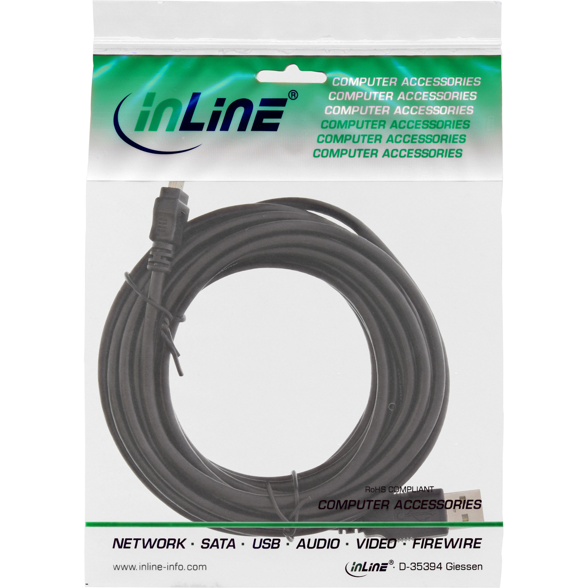 InLine Cavo USB 2.0 Mini, Am/ Bm(5pol.), Sony, Casio, Palm, Canon, HP, 5m