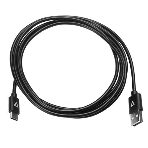 V7 Câble USB-C mâle vers USB-C mâle, noir 2m 6.6ft