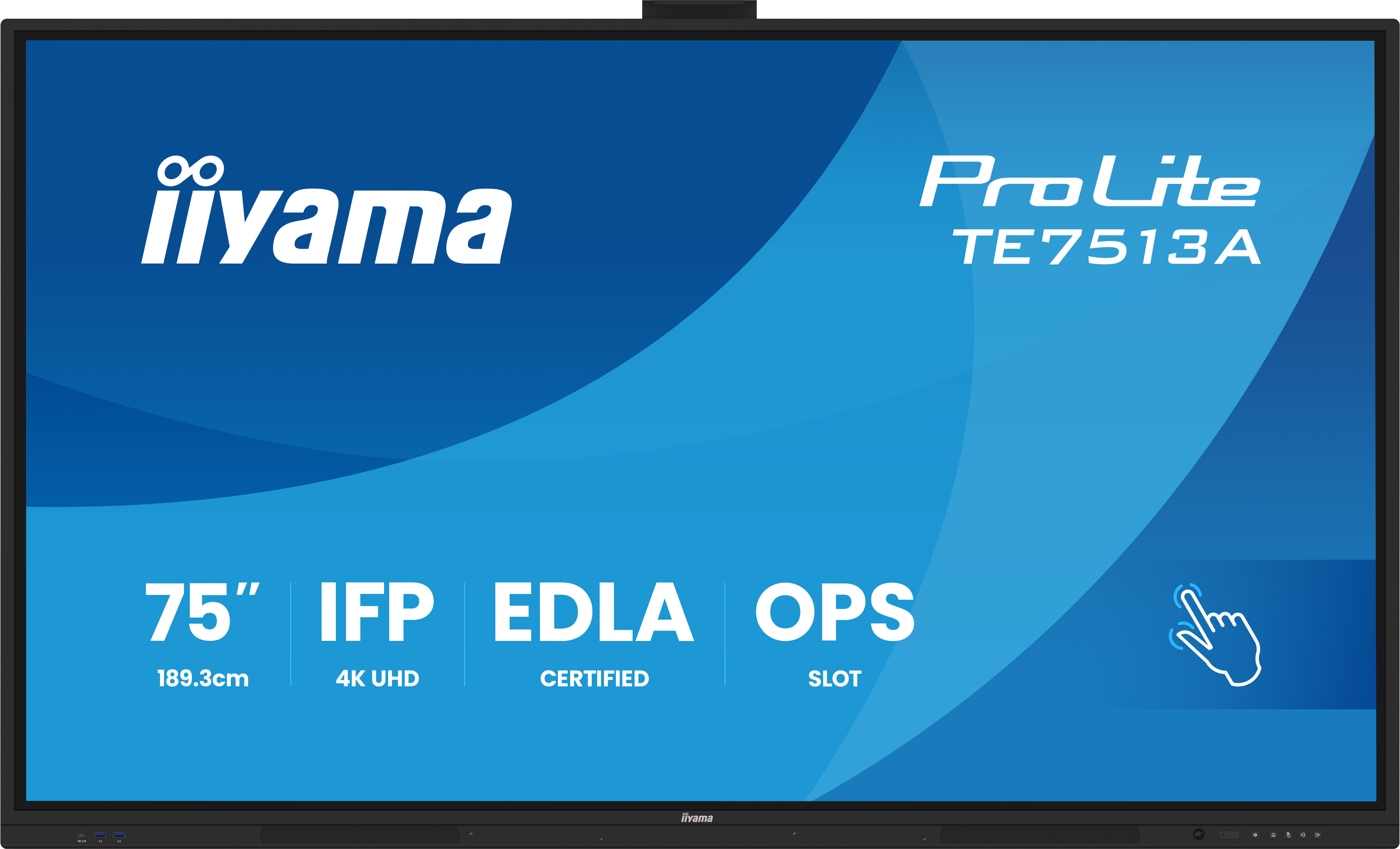 iiyama TE7513A-B2AG �cran daffichage dynamique 190,5 cm (75) Wifi 500 cd/m� 4K Ultra HD �cran tactile Int�gr� dans le processeur Android