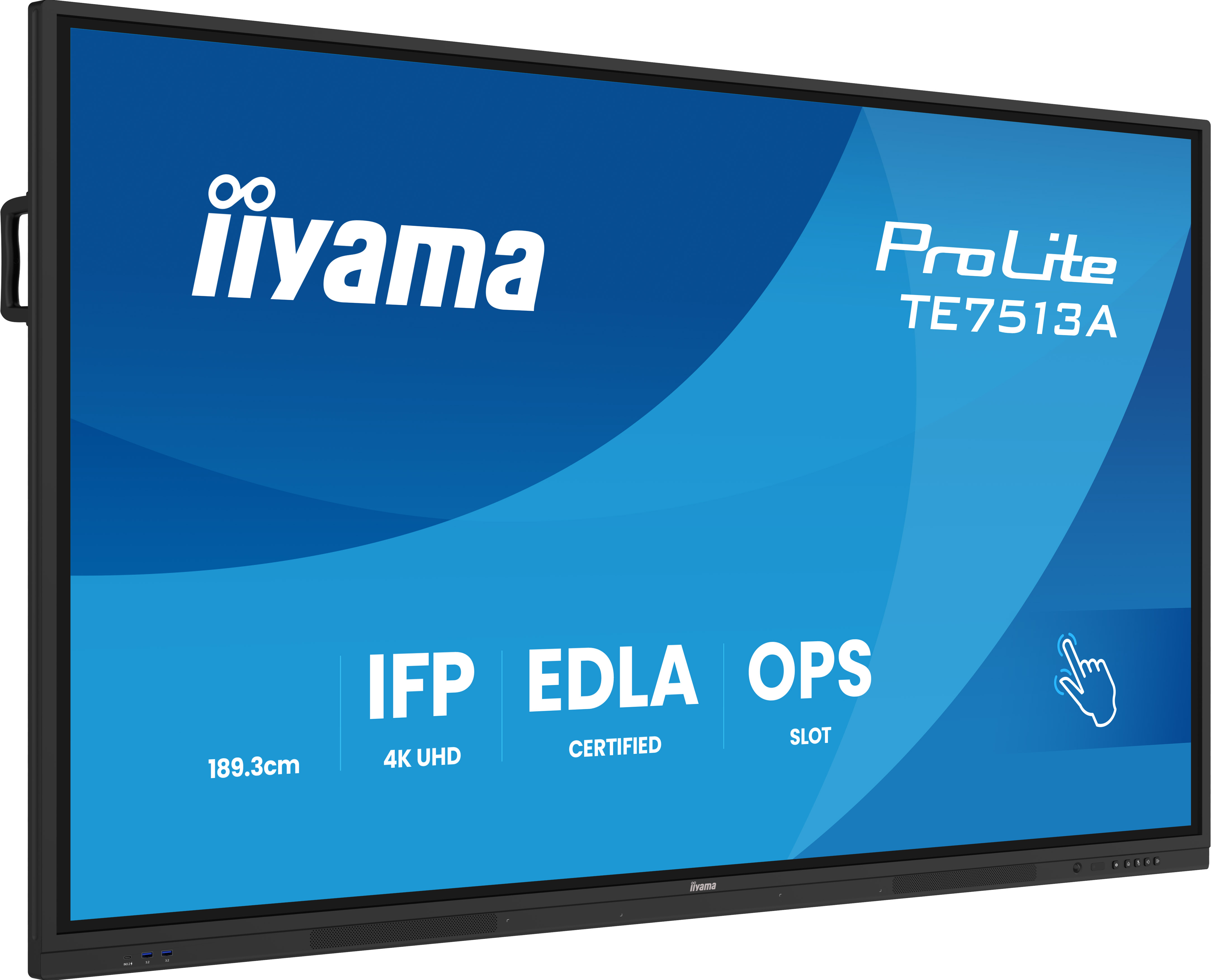 iiyama TE7513A-B2AG �cran daffichage dynamique 190,5 cm (75) Wifi 500 cd/m� 4K Ultra HD �cran tactile Int�gr� dans le processeur Android