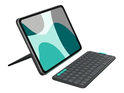Logitech Flip Folio - Tastatur und Folioh�lle - full size - kabellos - Bluetooth 5.1 LE - QWERTY - Englisch - Graphite - f�r Apple 10.9-inch iPad Air (5th generation)