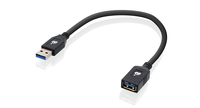 IOGEAR G2LU3AMF - 0,3 m - USB A - USB A - USB 3.2 Gen 1 (3.1 Gen 1) - Mnnlich/Weiblich - Schwarz