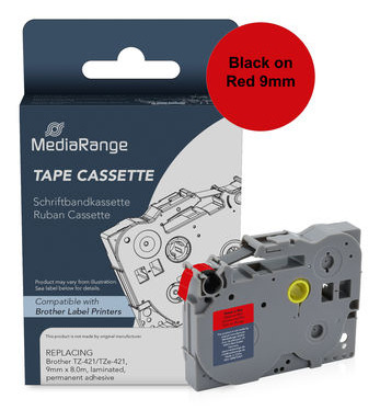 MediaRange MRBTZ421 ruban d�tiquette Noir sur rouge