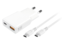 4smarts Netzladegert PDPlug Slim Duos GaN 1C+1A und USB-C Kabel