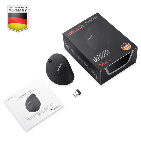 Perixx PERIMICE-719L mouse Left-hand RF Wireless + USB Type-A Optical 1600 DPI
