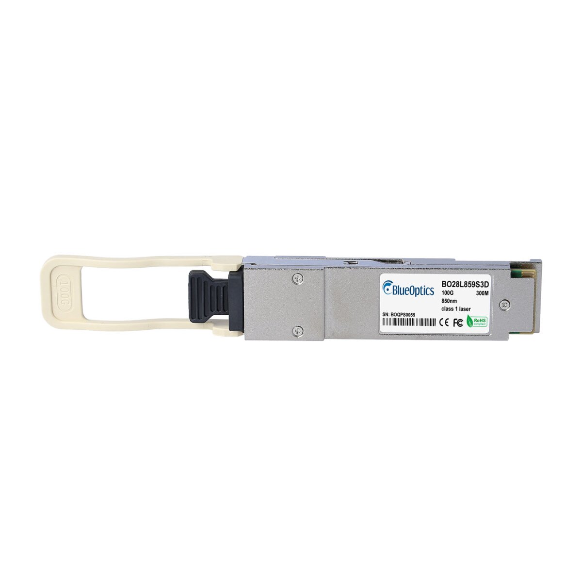 BlueOptics Cisco QSFP28-100G-XSR4 BlueOptics BO28L859S3D QSFP28 Transceiver, 100GBASE-ESR4, Multimode Fiber, 4x850nm, 300 Meter