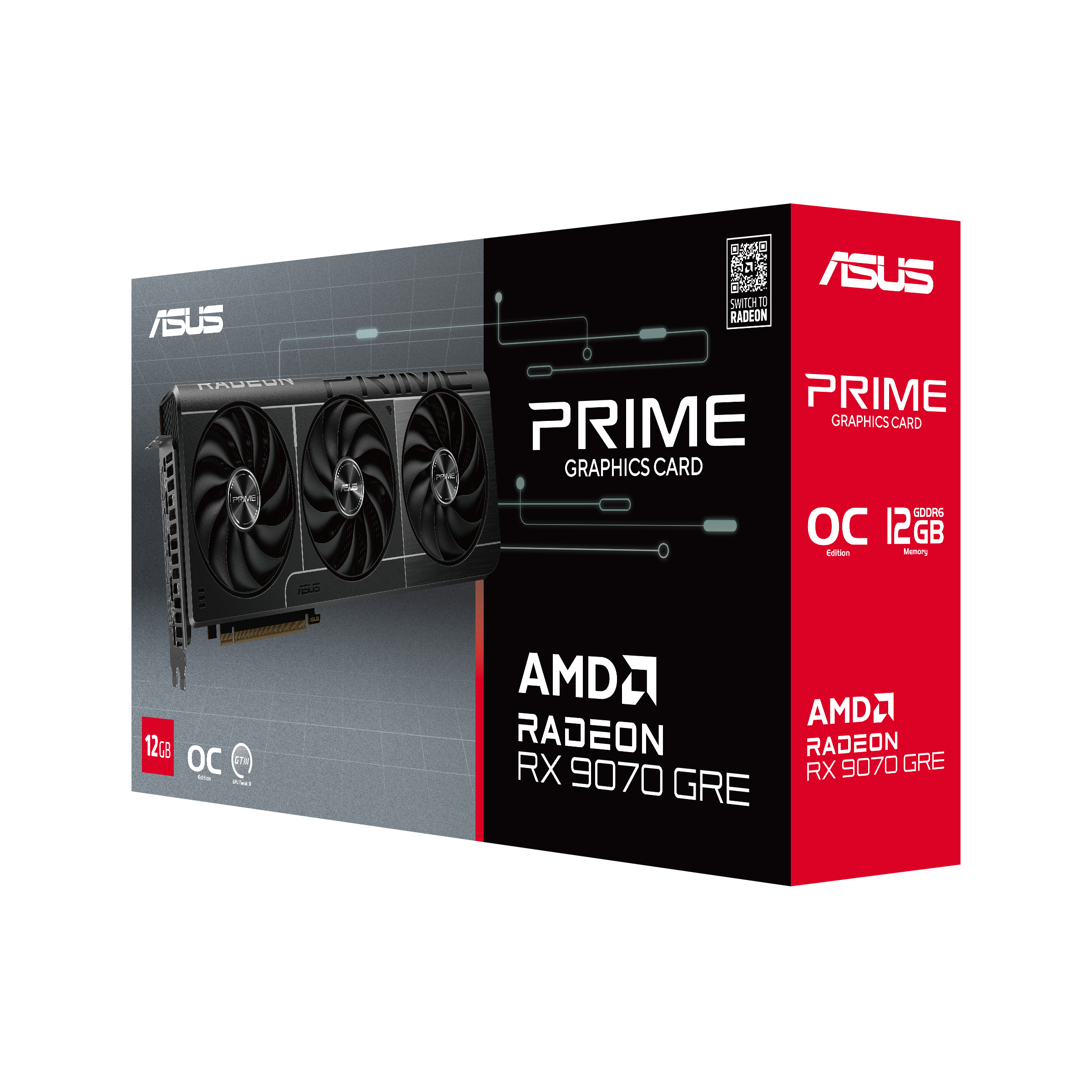 ASUS Prime -RX9070GRE-O12G-EVO AMD Radeon RX 9070 GRE 12 GB GDDR6