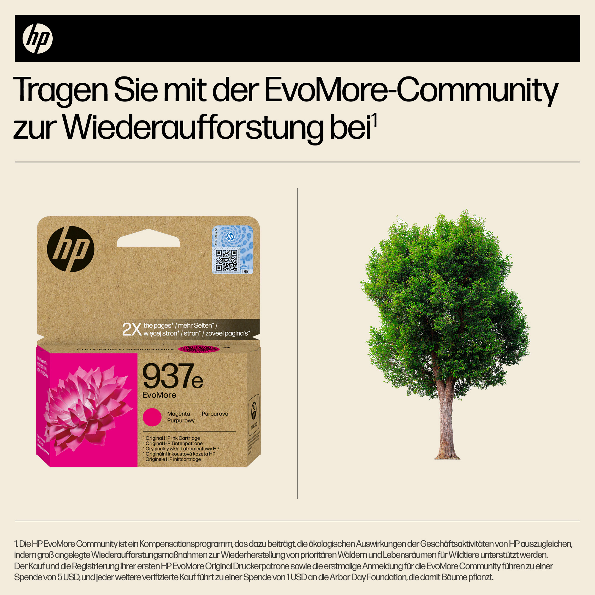 HP 937e EvoMore Magenta Original Ink Cartridge