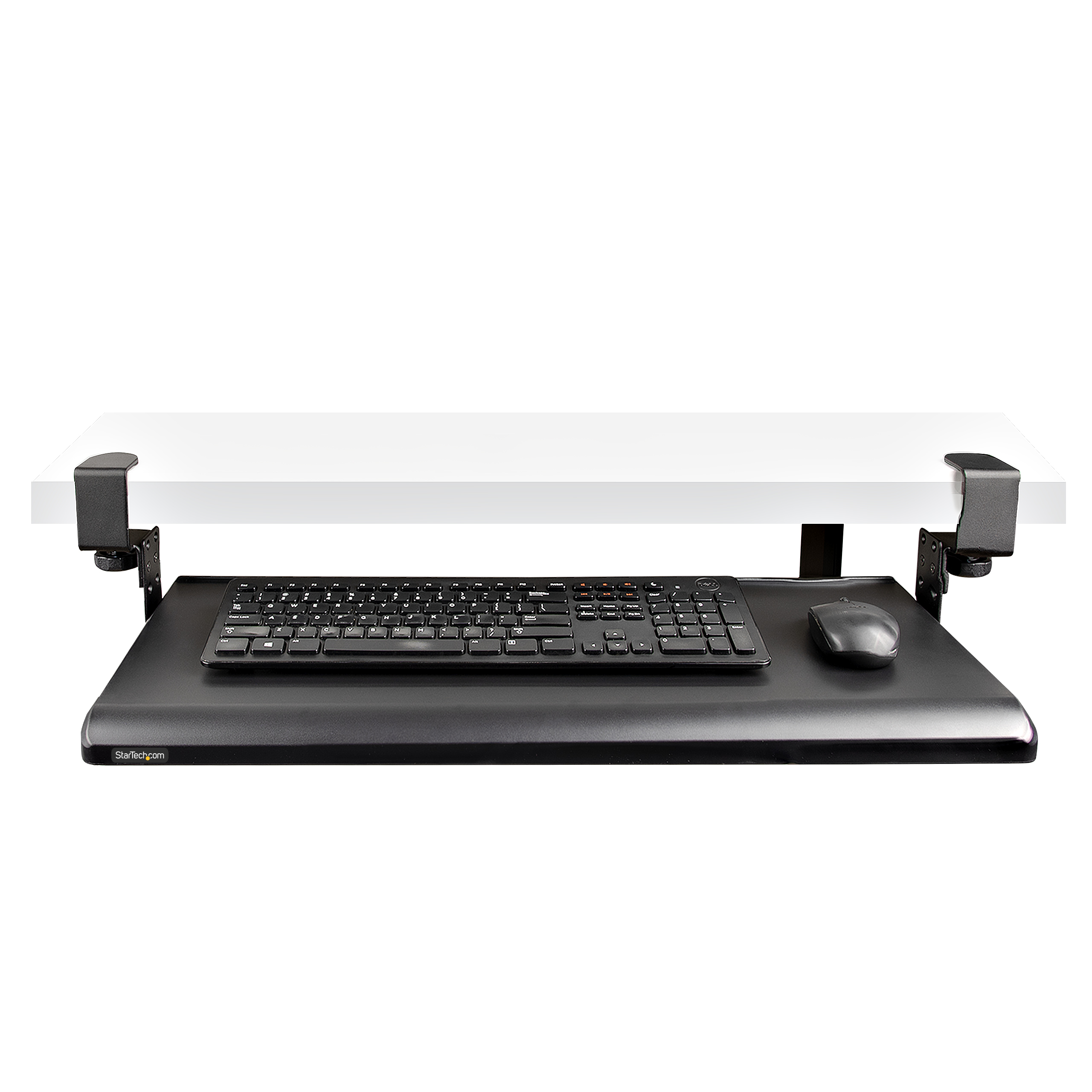 StarTech.com Porta tastiera estraibile per scrivania; Ripiano estraibile  ergonomico per tastiera con morsetto a C, Mensola scorrevole per tastiera e