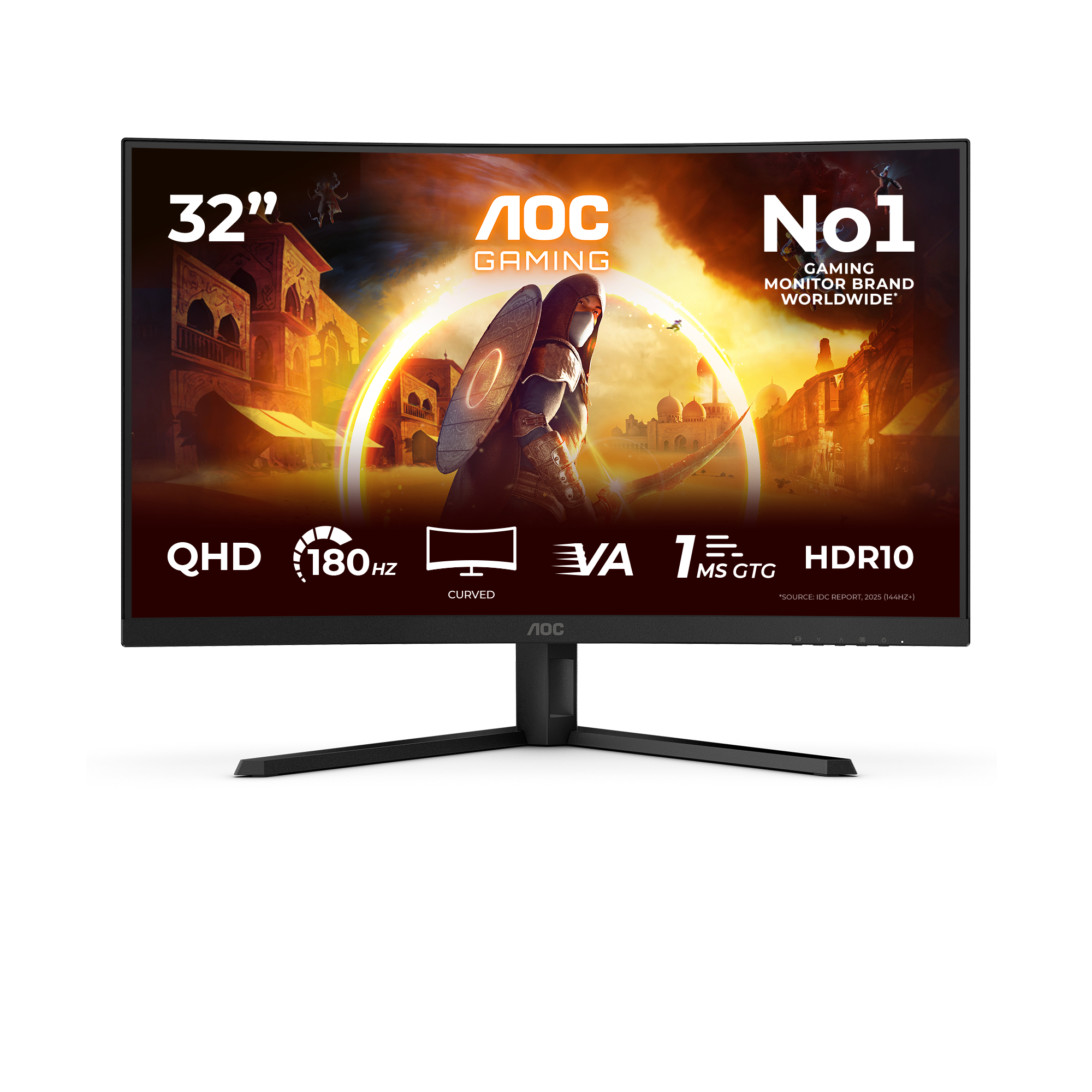 AOC G4 CQ32G4VE computer monitor 80 cm (31.5) 2560 x 1440 pixels Quad HD LCD Black, Grey