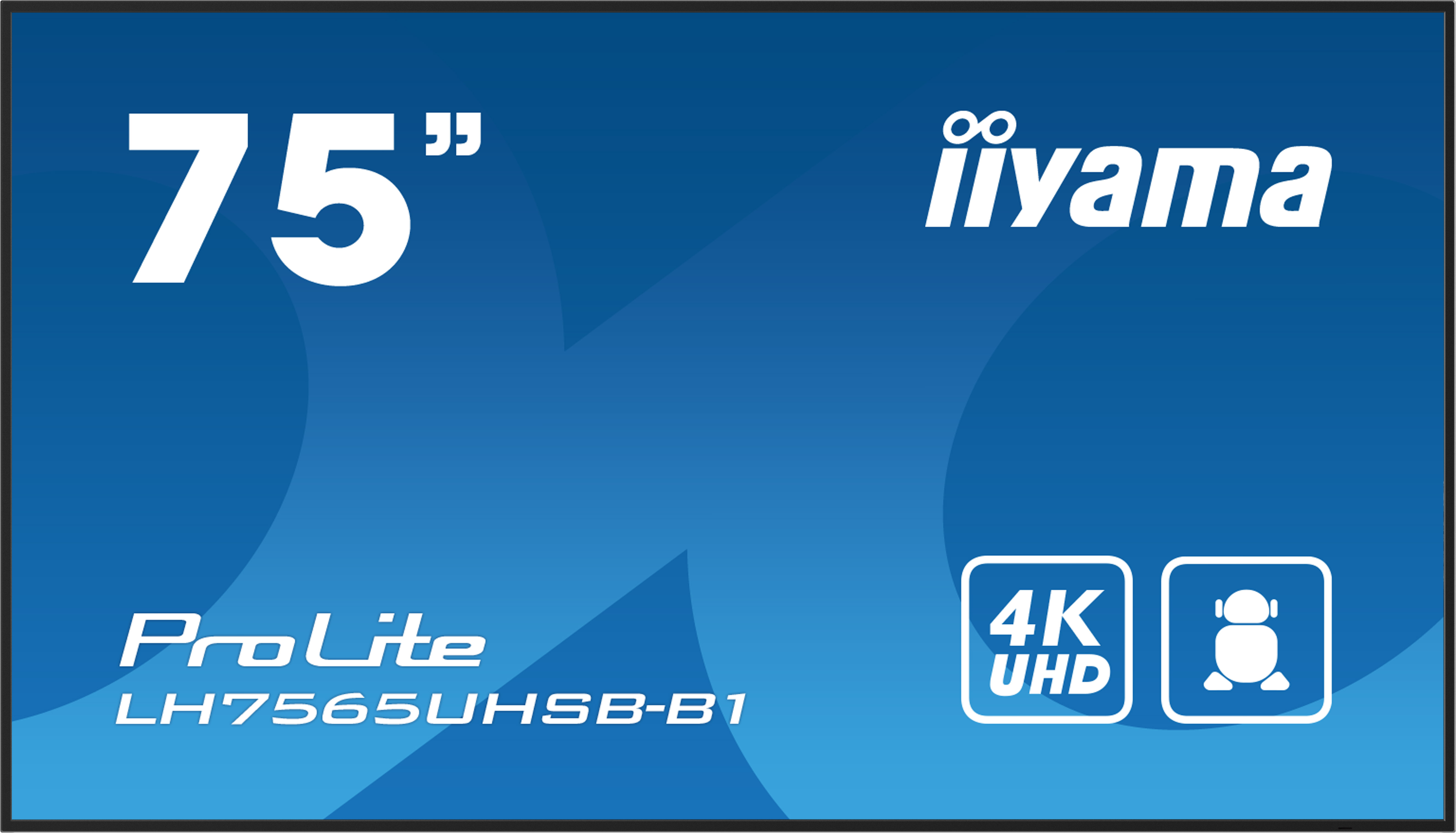 iiyama LH7565UHSB-B1 Signage Display Kiosk design 189.2 cm (74.5) LED Wi-Fi 800 cd/m� 4K Ultra HD Black Built-in processor Android 11 24/7