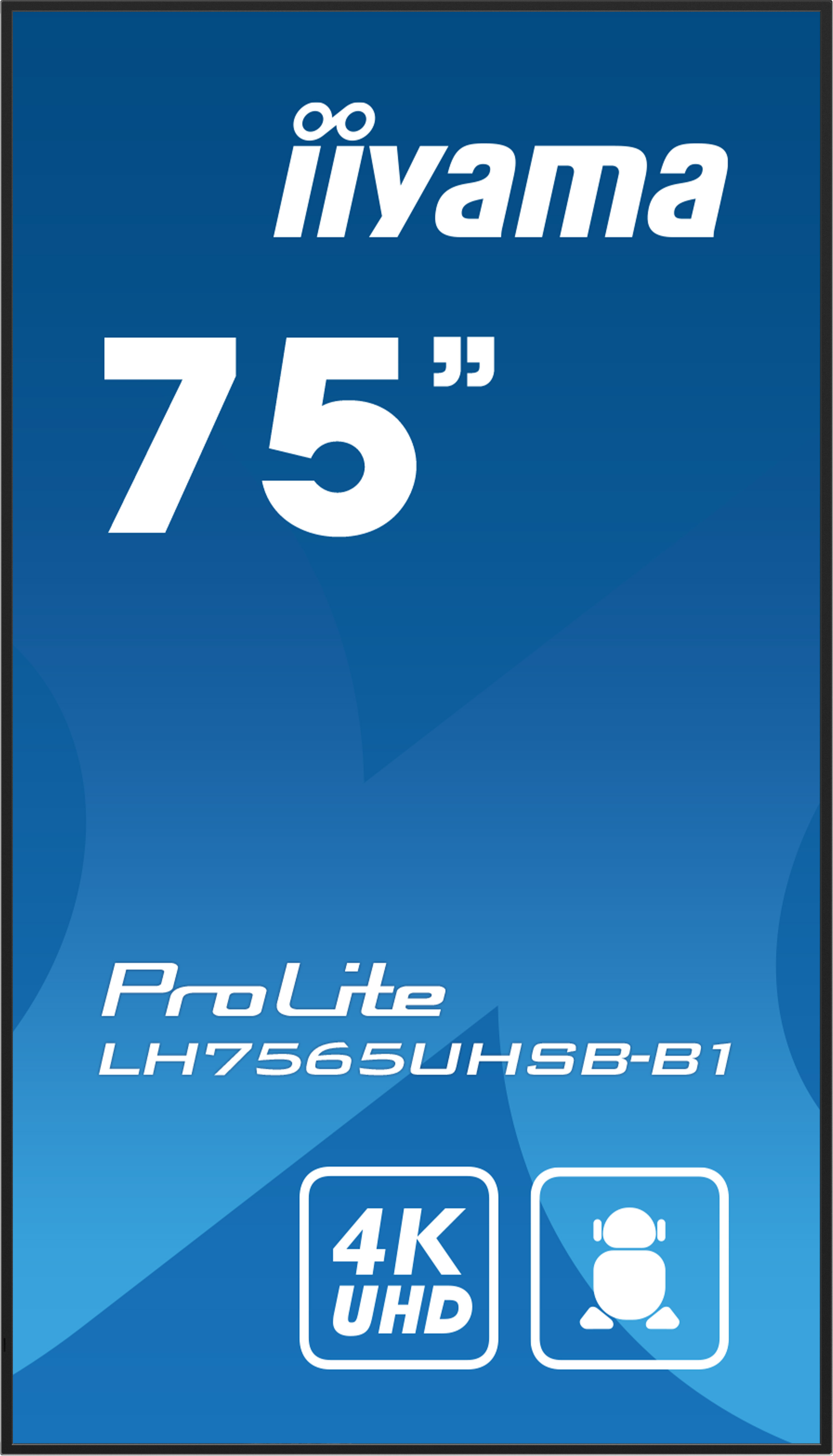 iiyama LH7565UHSB-B1 Signage Display Kiosk design 189.2 cm (74.5) LED Wi-Fi 800 cd/m� 4K Ultra HD Black Built-in processor Android 11 24/7