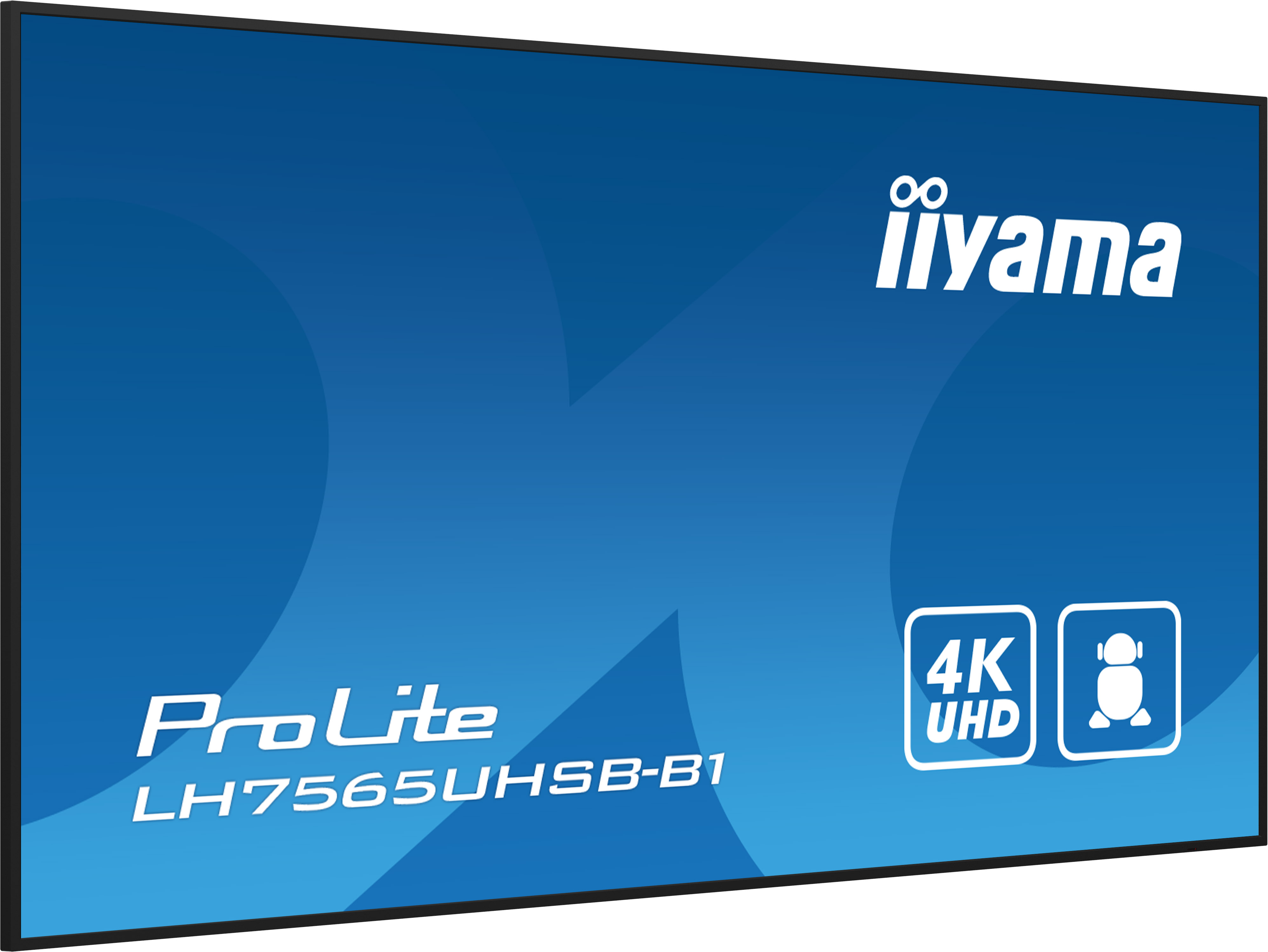 iiyama LH7565UHSB-B1 Signage Display Kiosk design 189.2 cm (74.5) LED Wi-Fi 800 cd/m� 4K Ultra HD Black Built-in processor Android 11 24/7