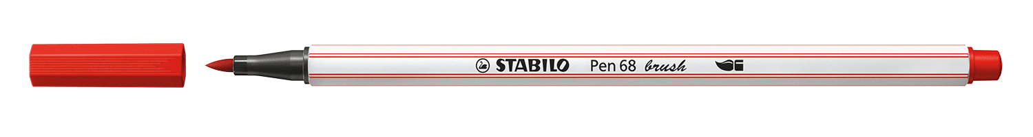 STABILO Pen 68 brush rotulador Medio Rojo 1 pieza(s)