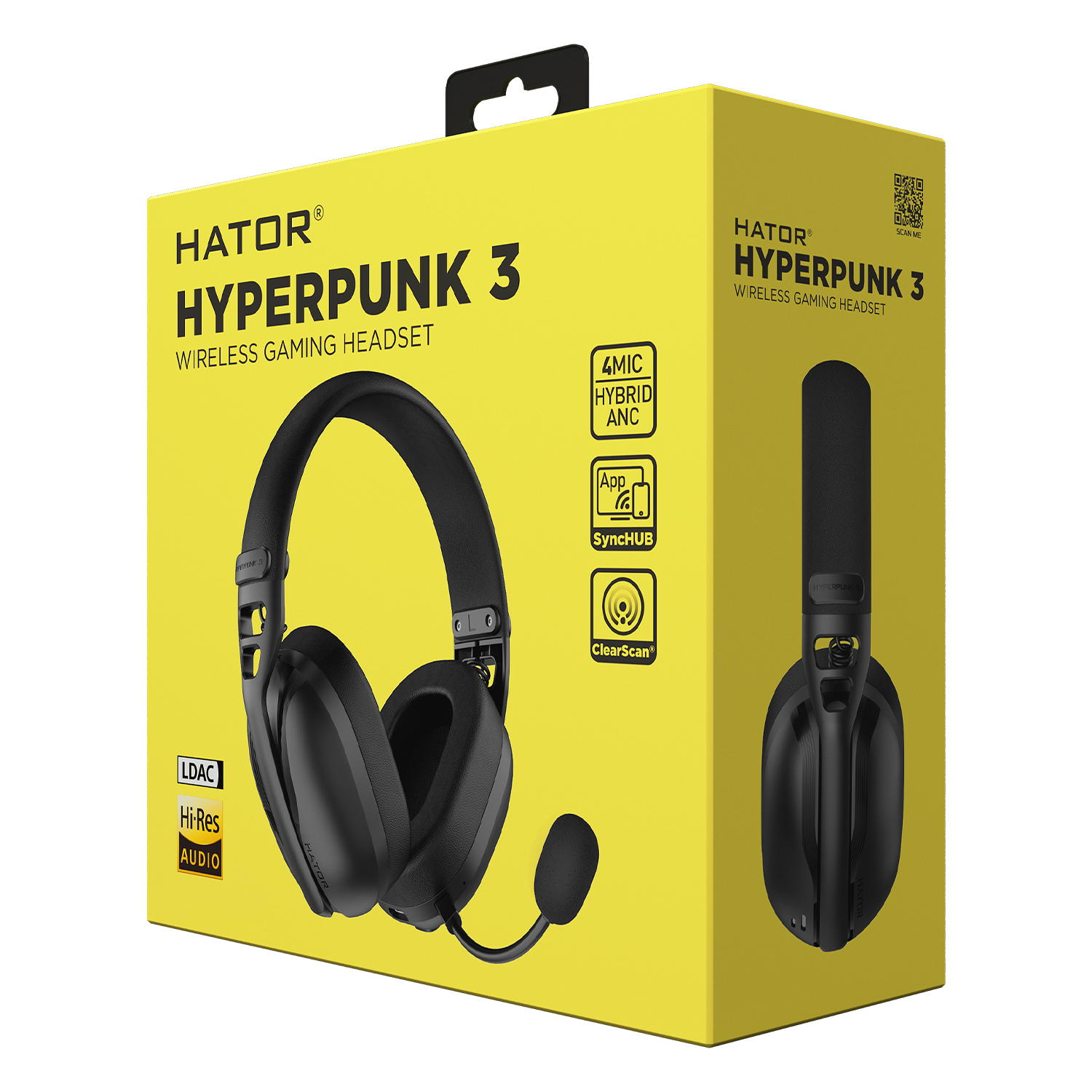 HATOR Hyperpunk 3 Wireless Headset Wired & Wireless Head-band Gaming USB Type-C / USB Type-A Bluetooth Black