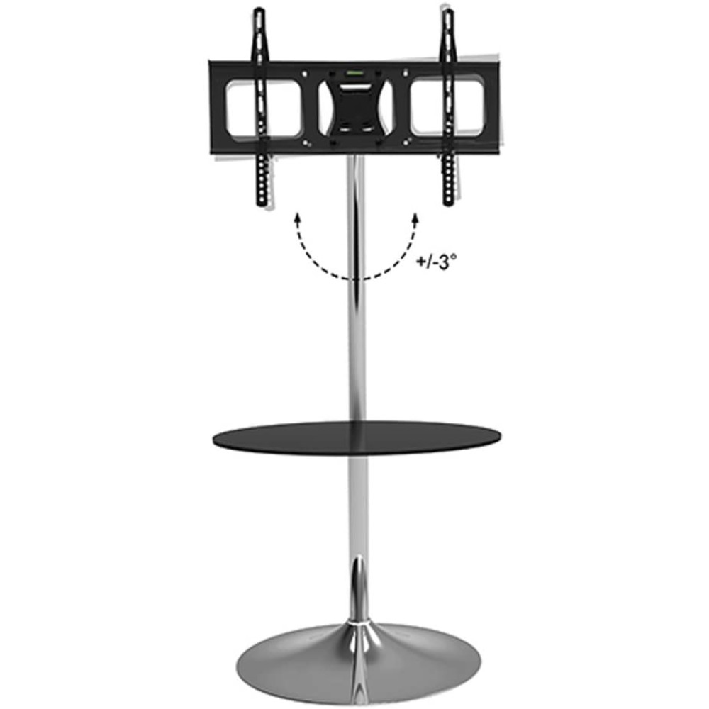 Techly Supporto a Pavimento con Base Rotonda e Mensola per TV LCD/LED 32-70