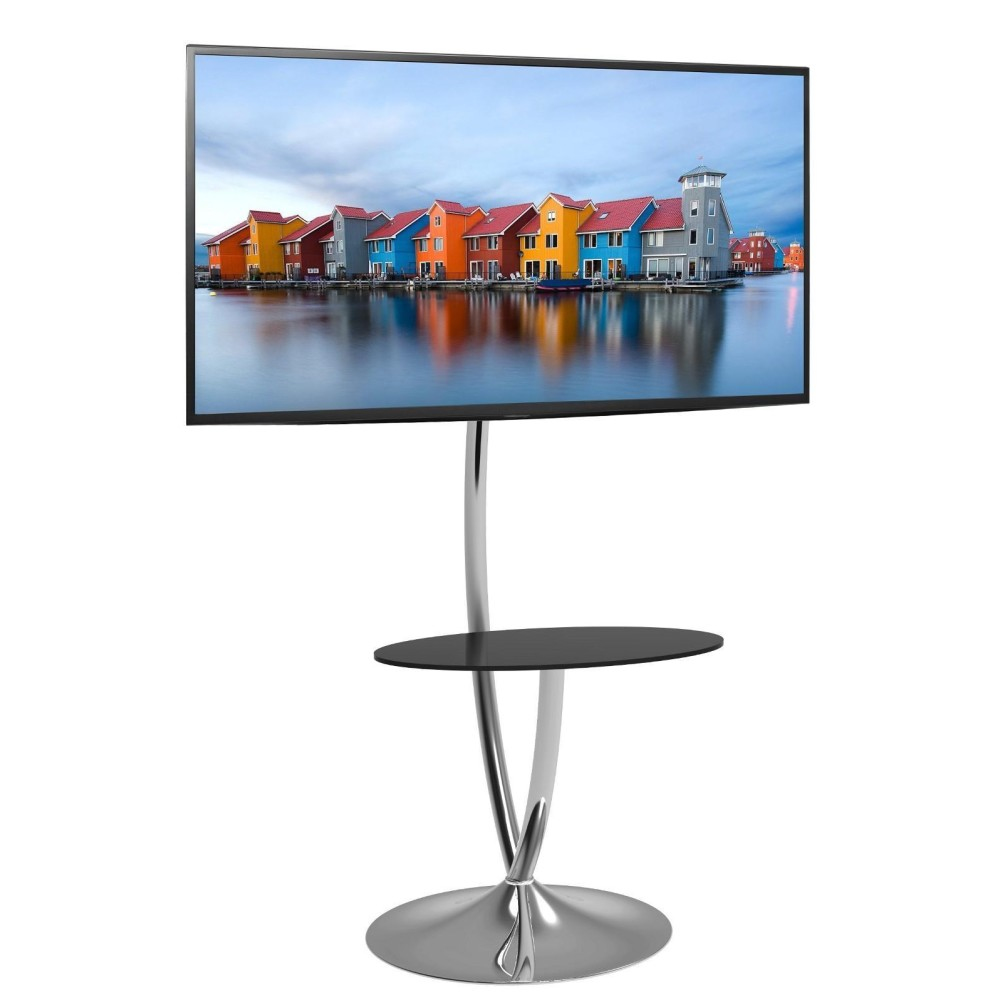 Techly Supporto a Pavimento con Base Rotonda e Mensola per TV LCD/LED 32-70