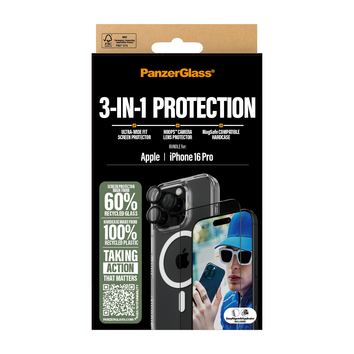 PanzerGlass � 3-in-1 Protection Bundle iPhone 16 Pro