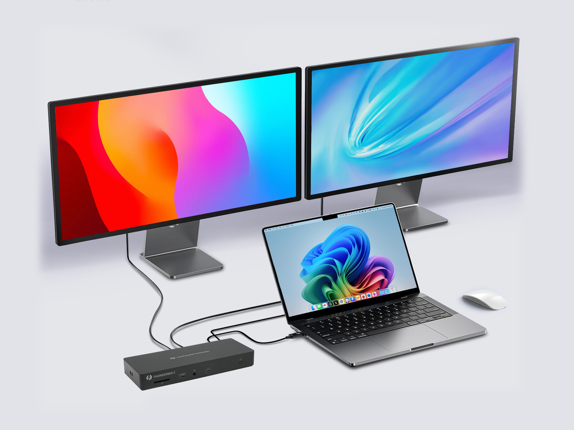 Conceptronic 13-1 Dock USB-C->HDMI 2xUSB-A USB-C GbE 96W sw