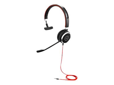Jabra Evolve 40 Auricolare Cablato A Padiglione Ufficio Bluetooth Nero, Rosso, Argento