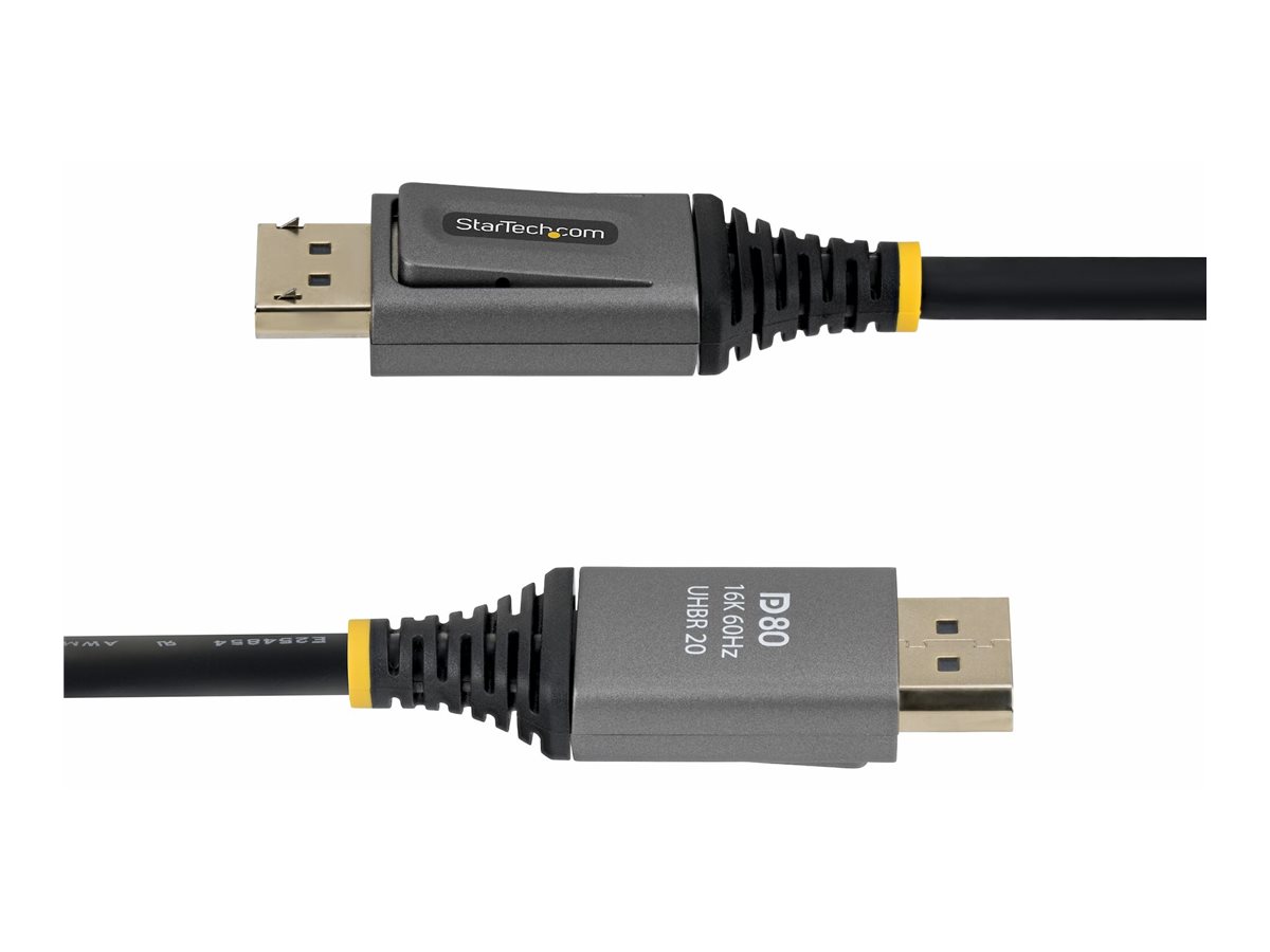 StarTech.com 1m DisplayPort 2.1 Cable, VESA Certified DP80 DisplayPort Cable, Uncompressed 10K/8K 60Hz, 16K 60Hz/8K 240Hz w/DSC 1.2a, DP 2.1 Monitor Cord