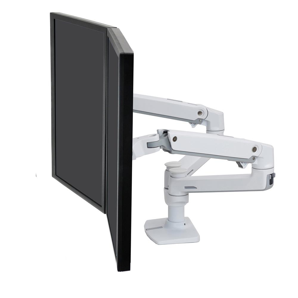 Ergotron LX Dual Side-by-Side Arm - Befestigungskit (Spannbefestigung fr Tisch, Stange, 2 Gelenkarme, 2 Erweiterungsklammern, T-Halterung)