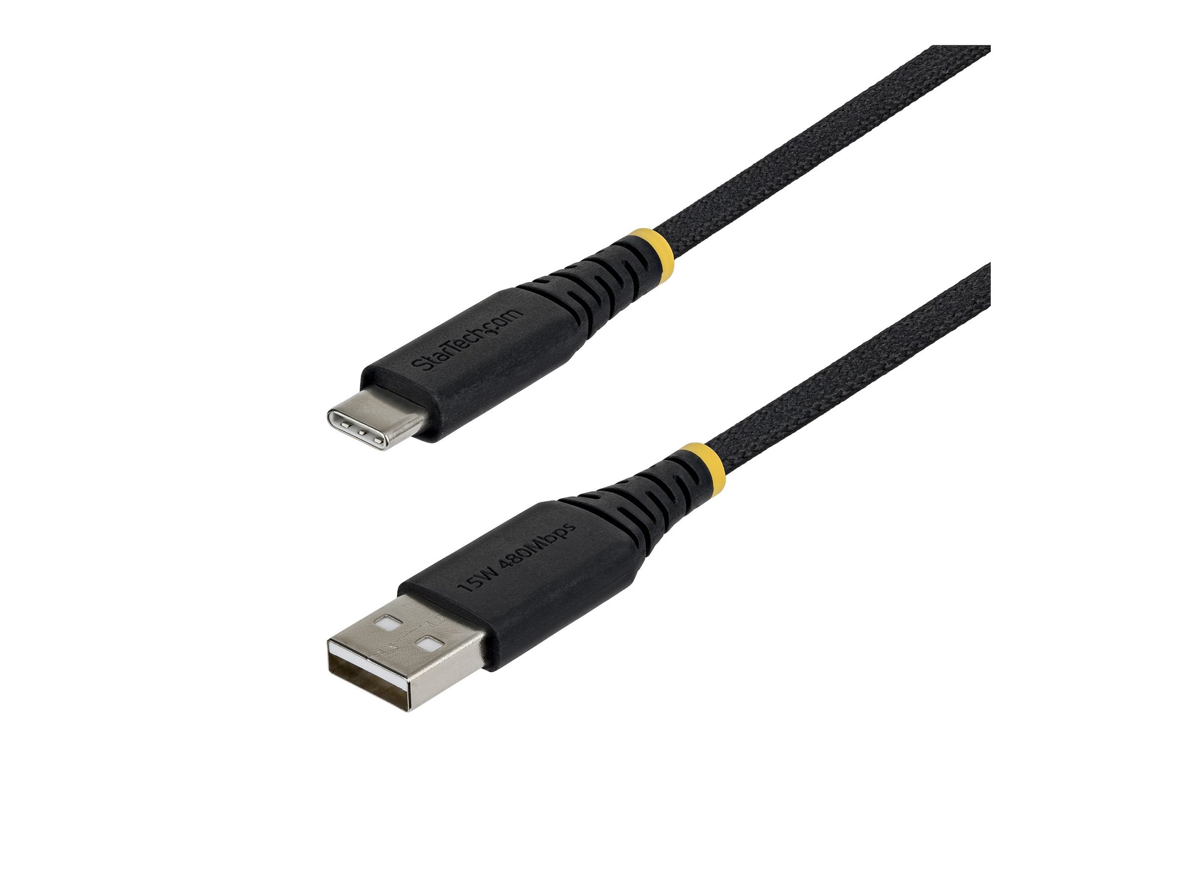 StarTech.com Cable Cargador USB-A a USB-C de 2m - 15W 3A - Cable USB a Tipo C de Carga R�pida Trenzado de Nailon - Recubrimiento de TPE
