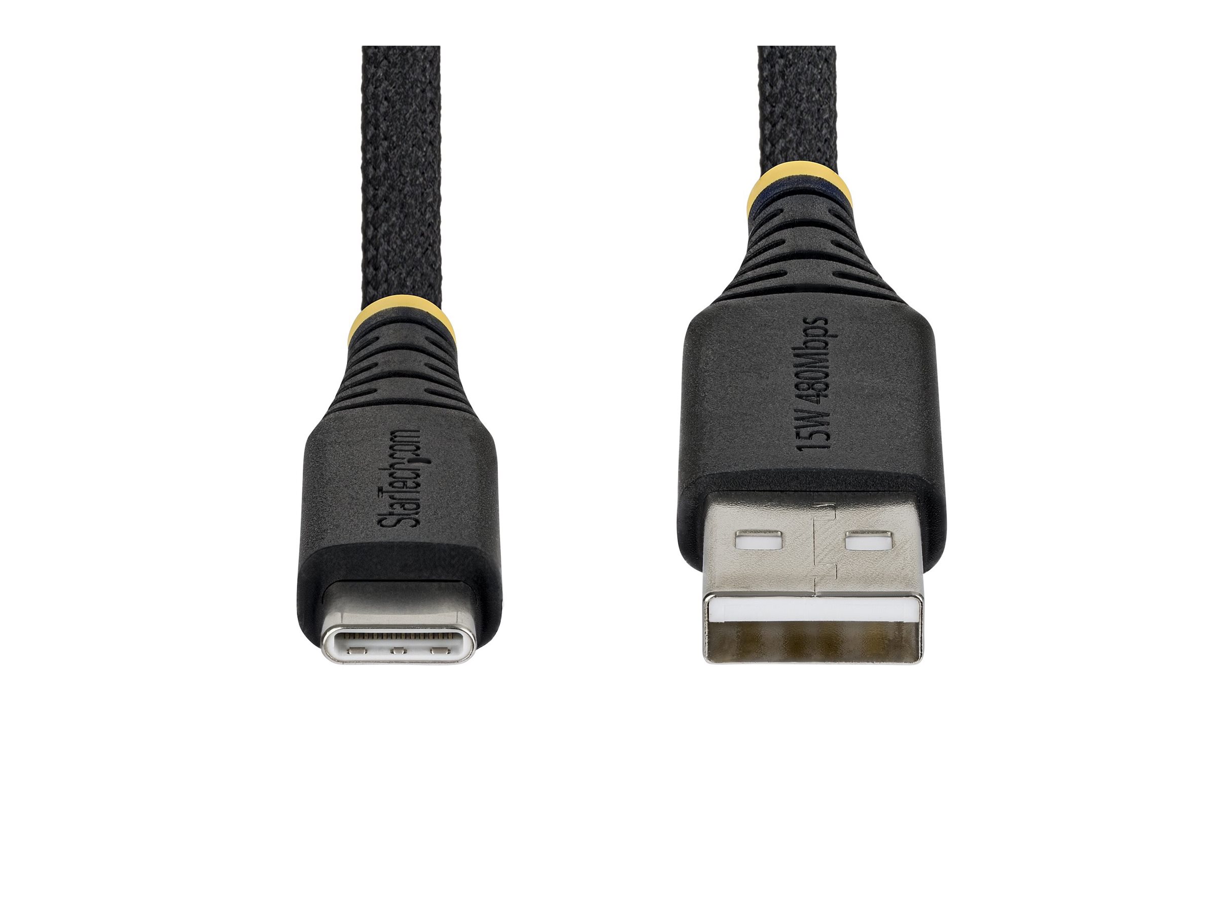 StarTech.com Cable Cargador USB-A a USB-C de 2m - 15W 3A - Cable USB a Tipo C de Carga R�pida Trenzado de Nailon - Recubrimiento de TPE