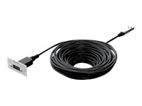 Kindermann Konnect 50 alu - Highspeed - HDMI-Kabel mit Ethernet - HDMI weiblich Paneel montierbar zu mikro HDMI mnnlich gerade - 10 m - Hybrid Kupfer/Kohlefaser - Active Optical Cable (AOC)