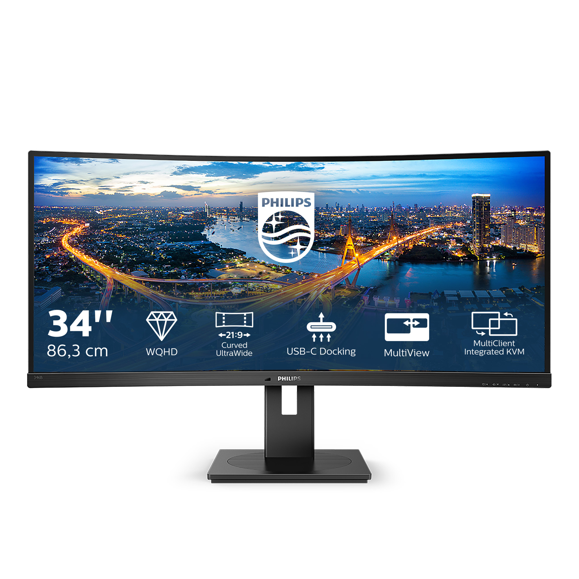 Philips B Line 346B1C - LED-Monitor - gebogen - 86.4 cm (34)