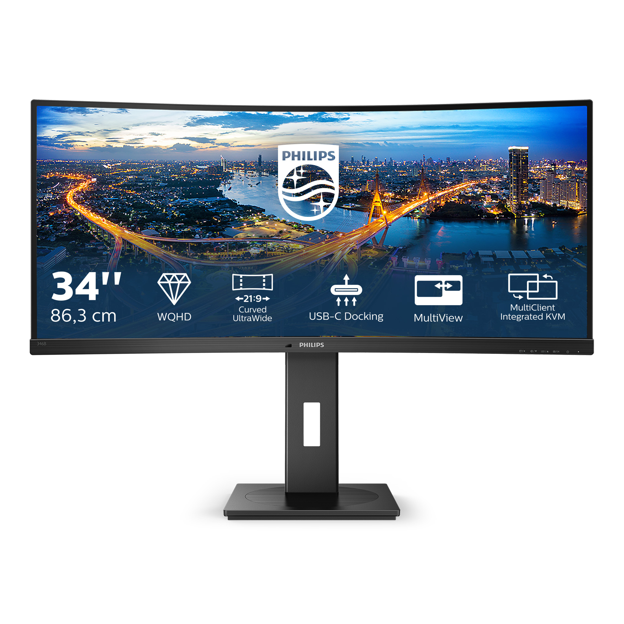 Philips B Line 346B1C - LED-Monitor - gebogen - 86.4 cm (34)