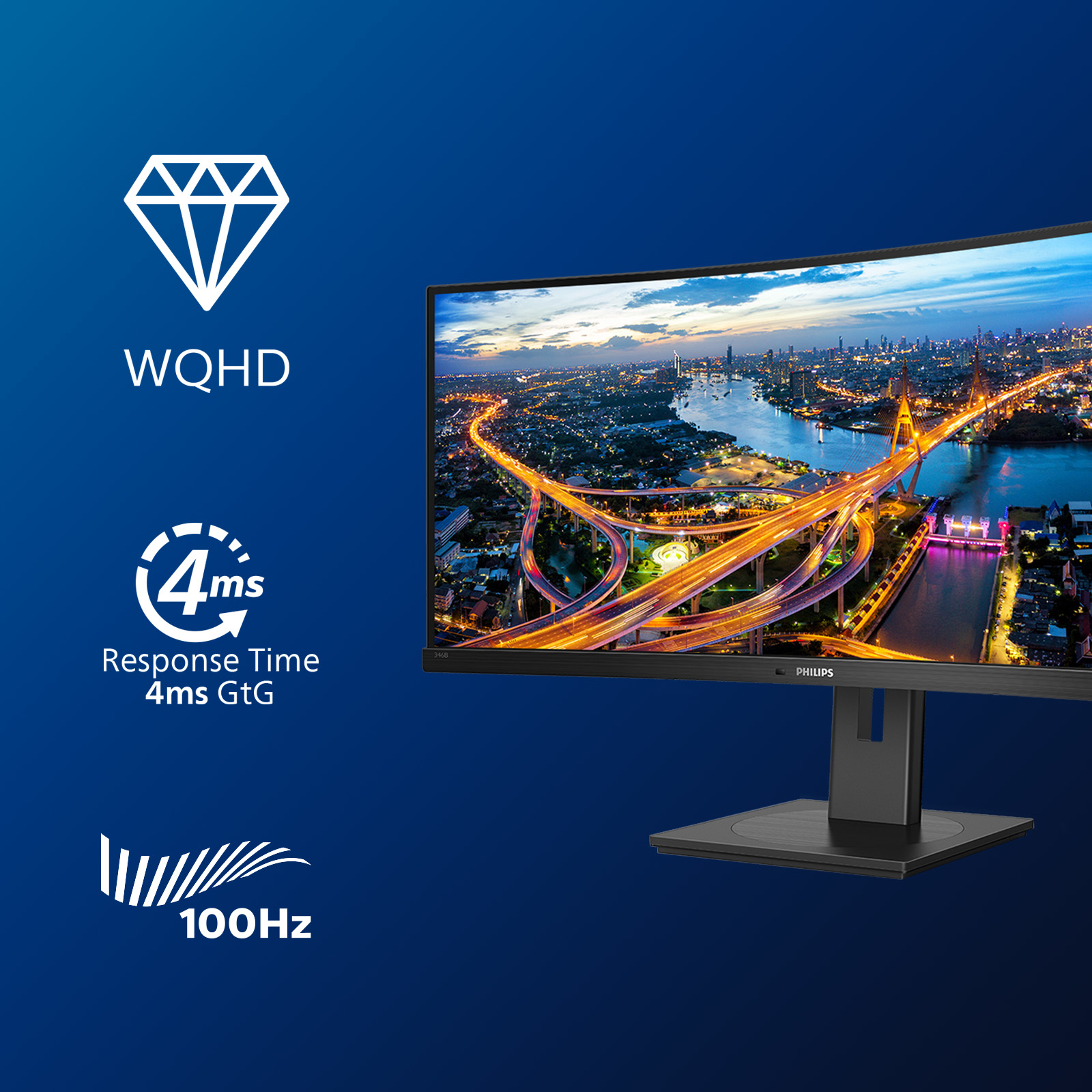 Philips B Line 346B1C - LED-Monitor - gebogen - 86.4 cm (34)