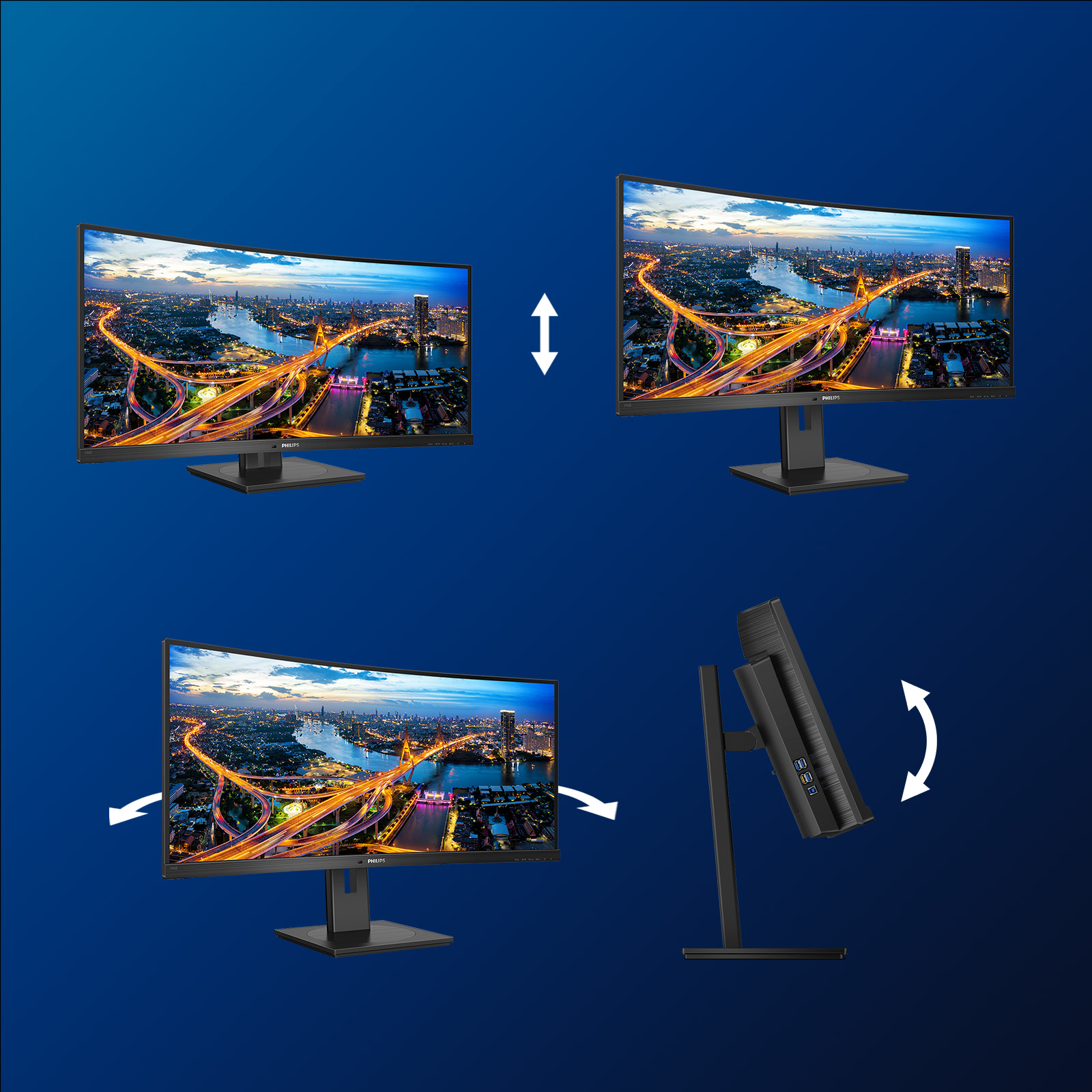 Philips B Line 346B1C - LED-Monitor - gebogen - 86.4 cm (34)