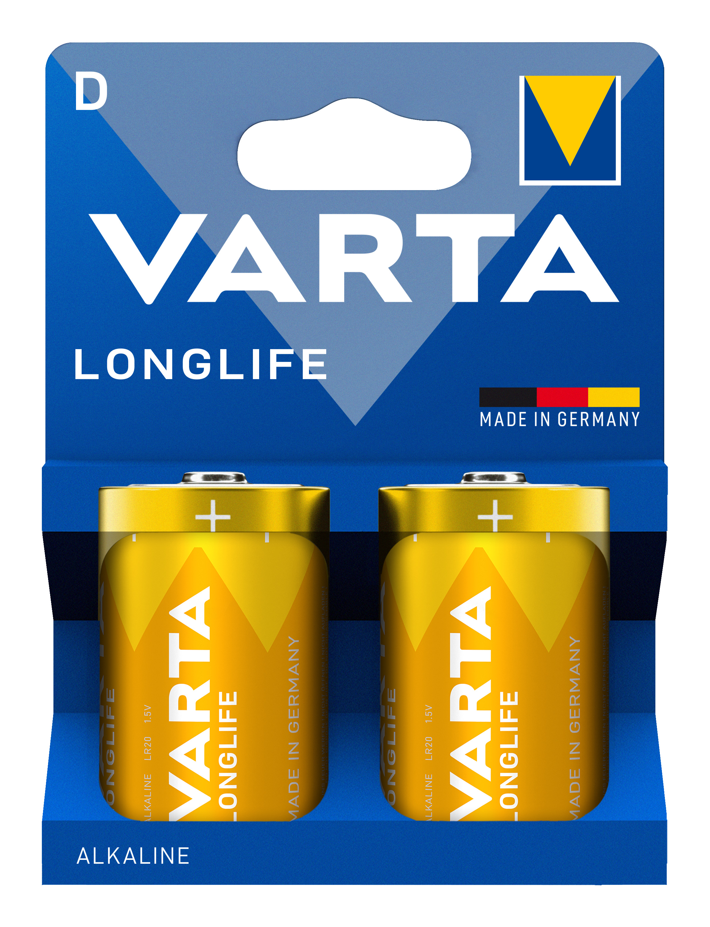 Varta Longlife D Blister 2 Mono -Batterie Alkali-Mangan 2 St. - Batterie - Mono (D)