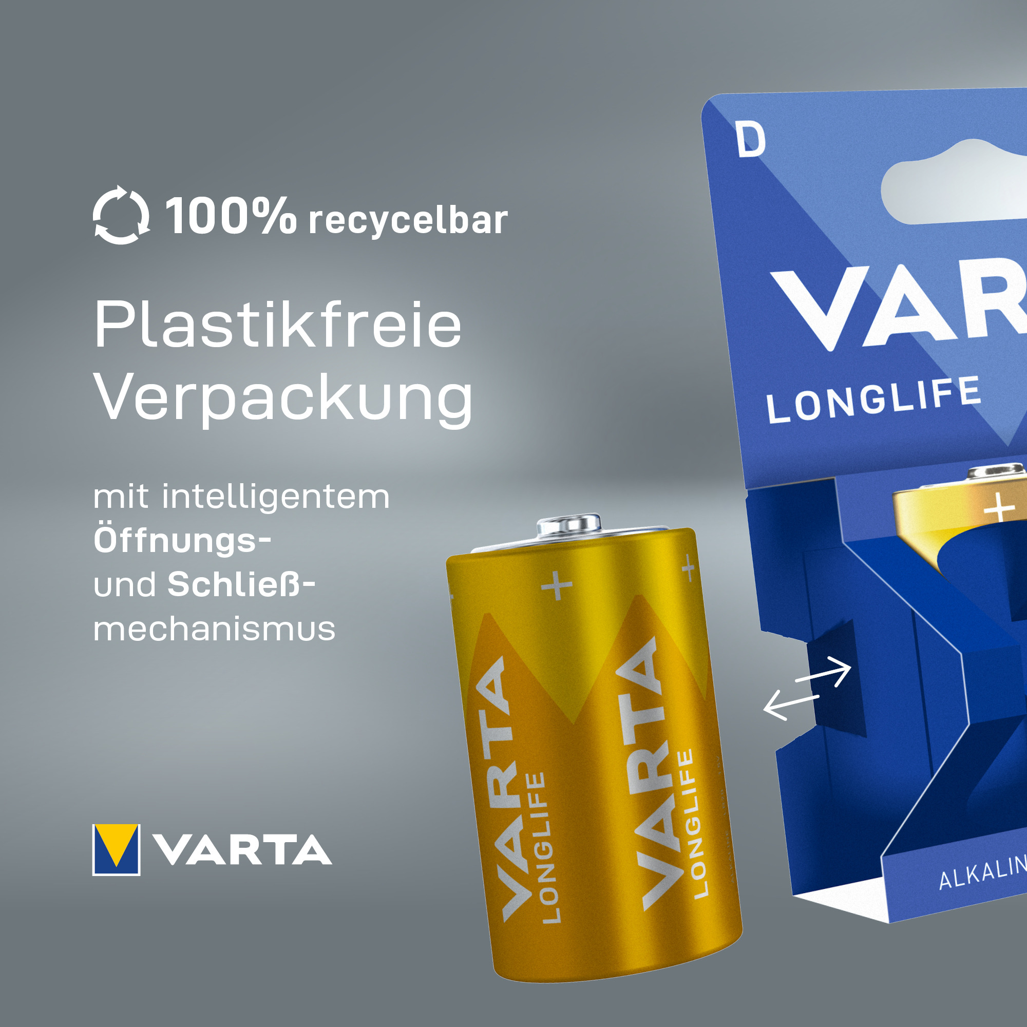 Varta Longlife D Blister 2 Mono -Batterie Alkali-Mangan 2 St. - Batterie - Mono (D)
