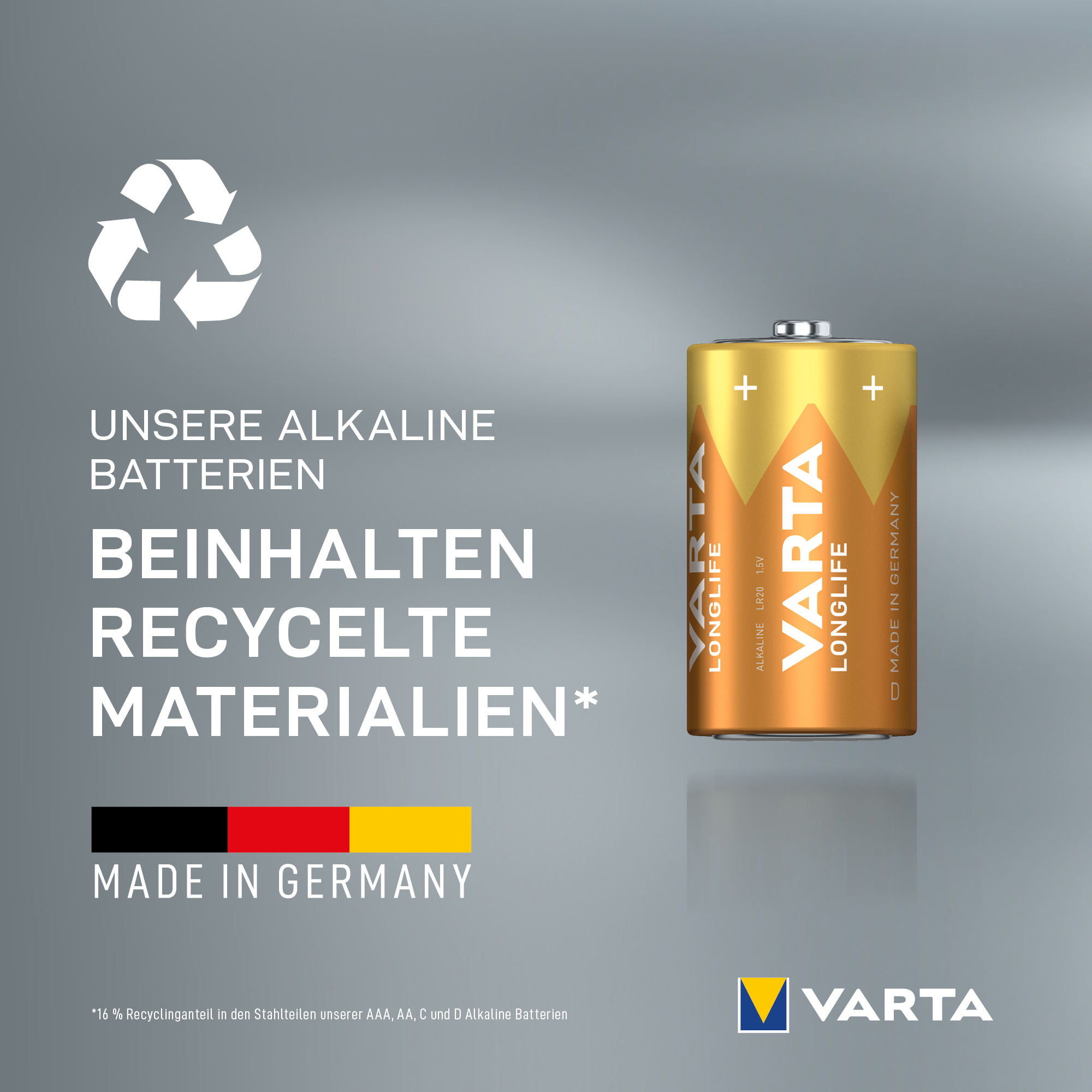 Varta Longlife D Blister 2 Mono -Batterie Alkali-Mangan 2 St. - Batterie - Mono (D)