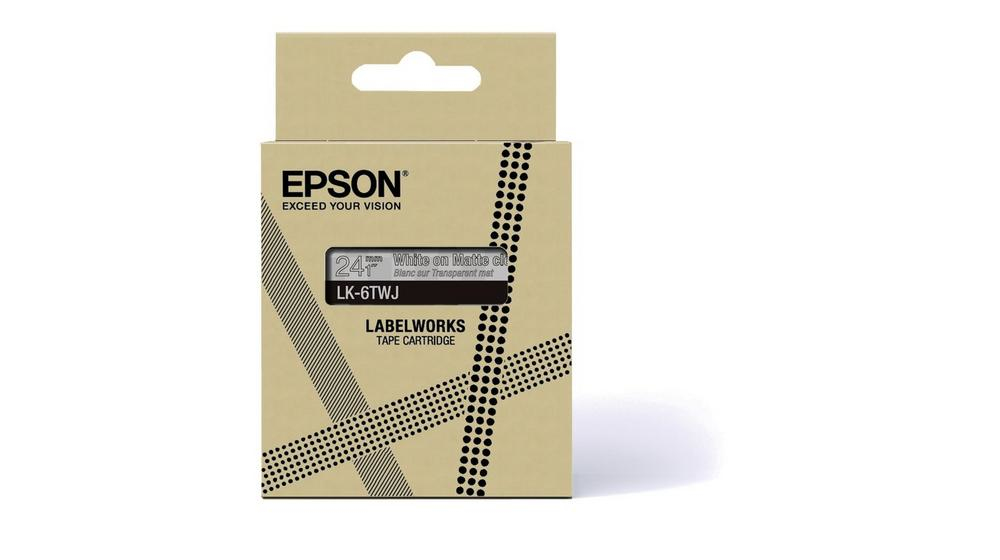 Epson LK-6TWJ Transparent, Blanc