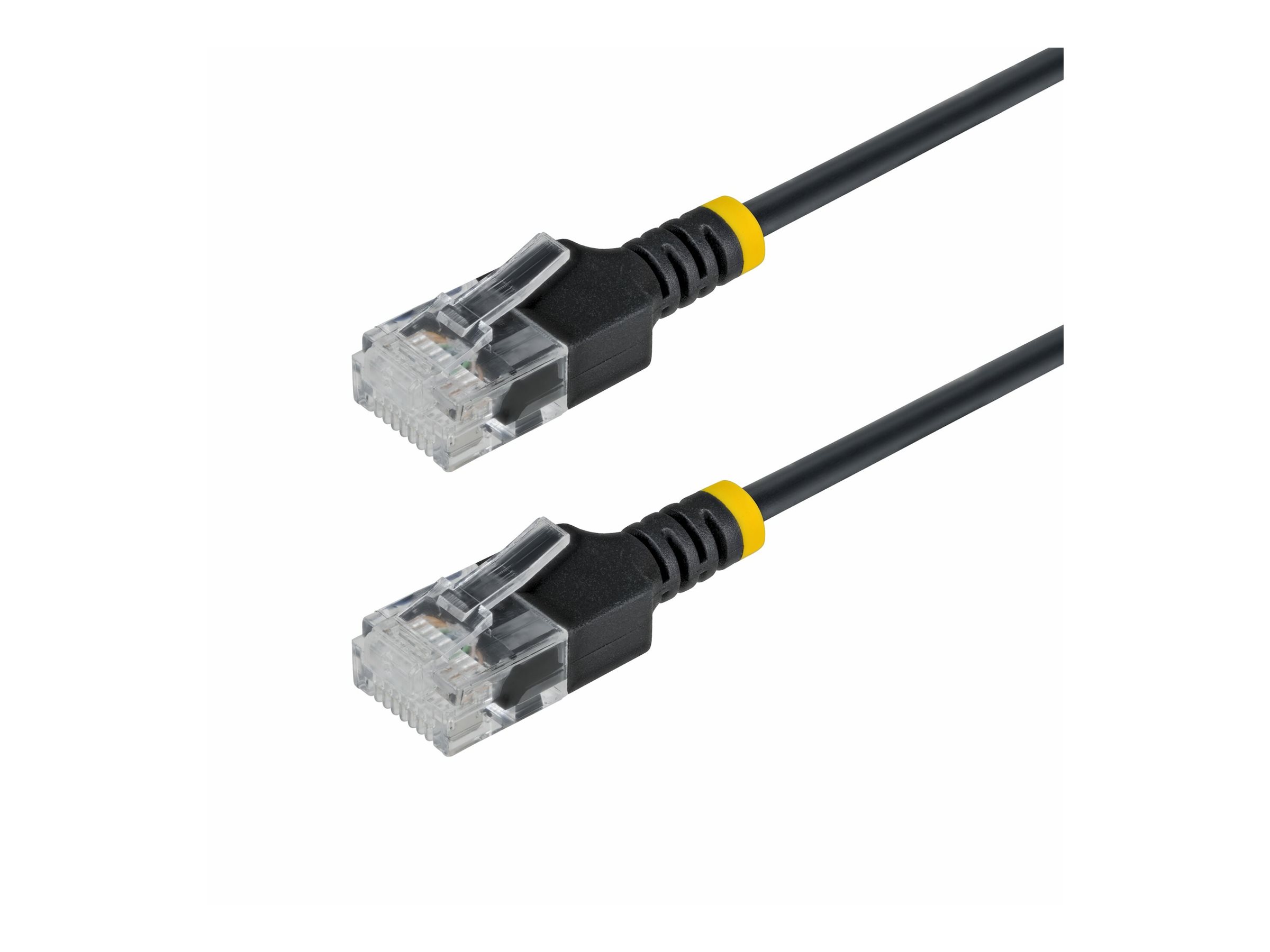 StarTech.com 80cm Black Ultra Slim Cat6A Ethernet Cable, UTP, Pure Bare Copper Wire, 34AWG Slim RJ45 Network Patch Cord, Individually Tested