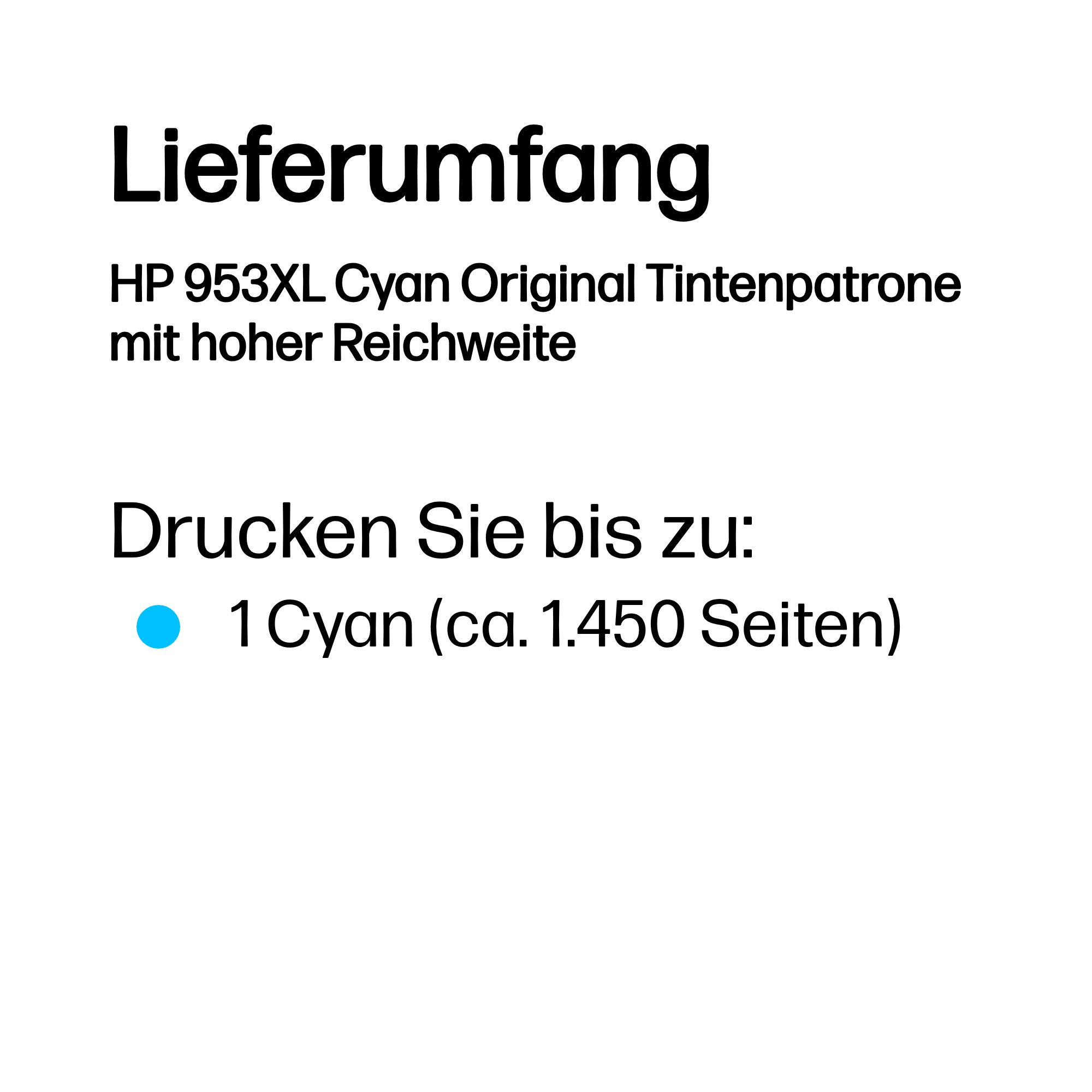 HP 953XL - 18 ml - Hohe Ergiebigkeit - Cyan -
